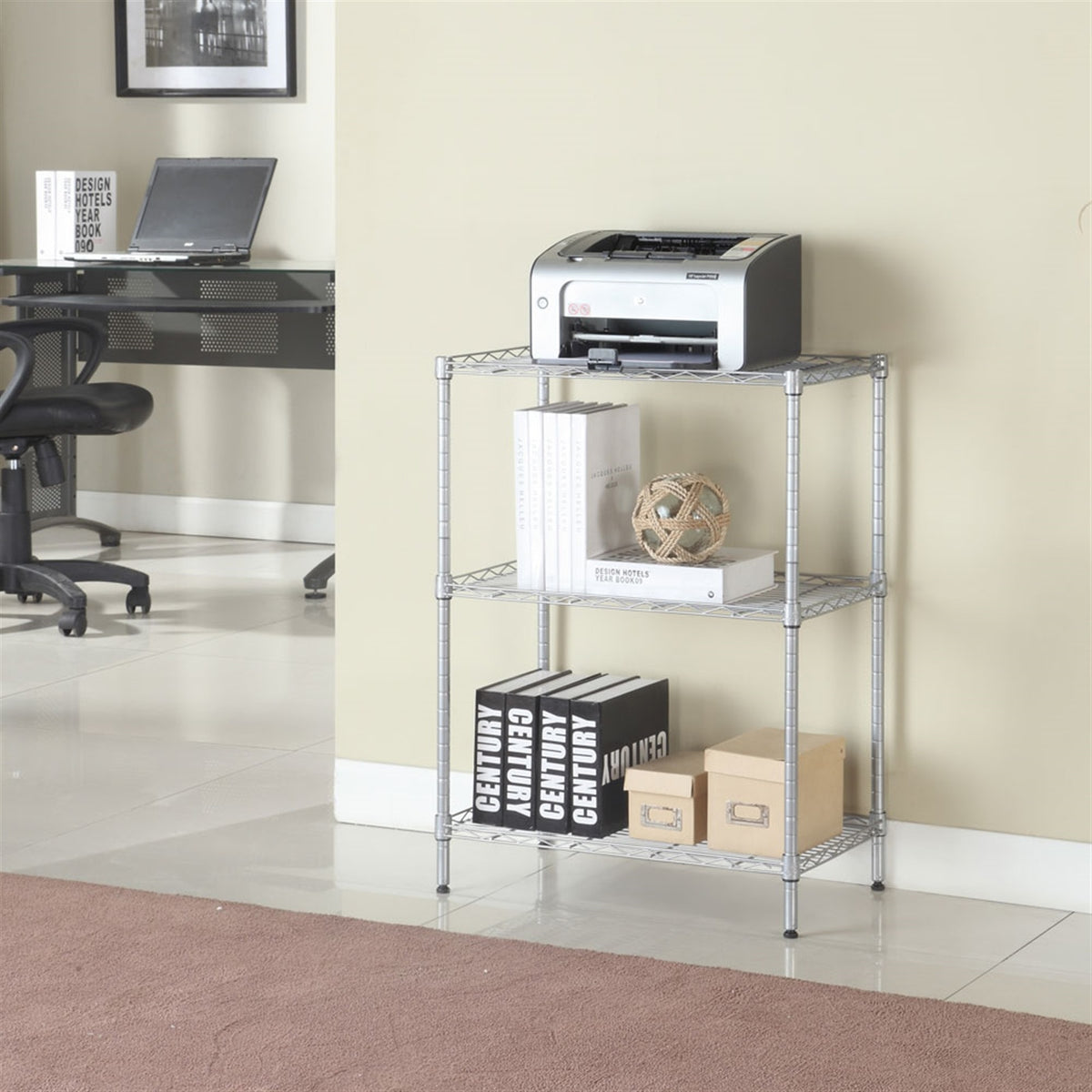 Concise 3 Layers Carbon Steel &amp; PP Storage Rack, Kitchen Storage Rack RT