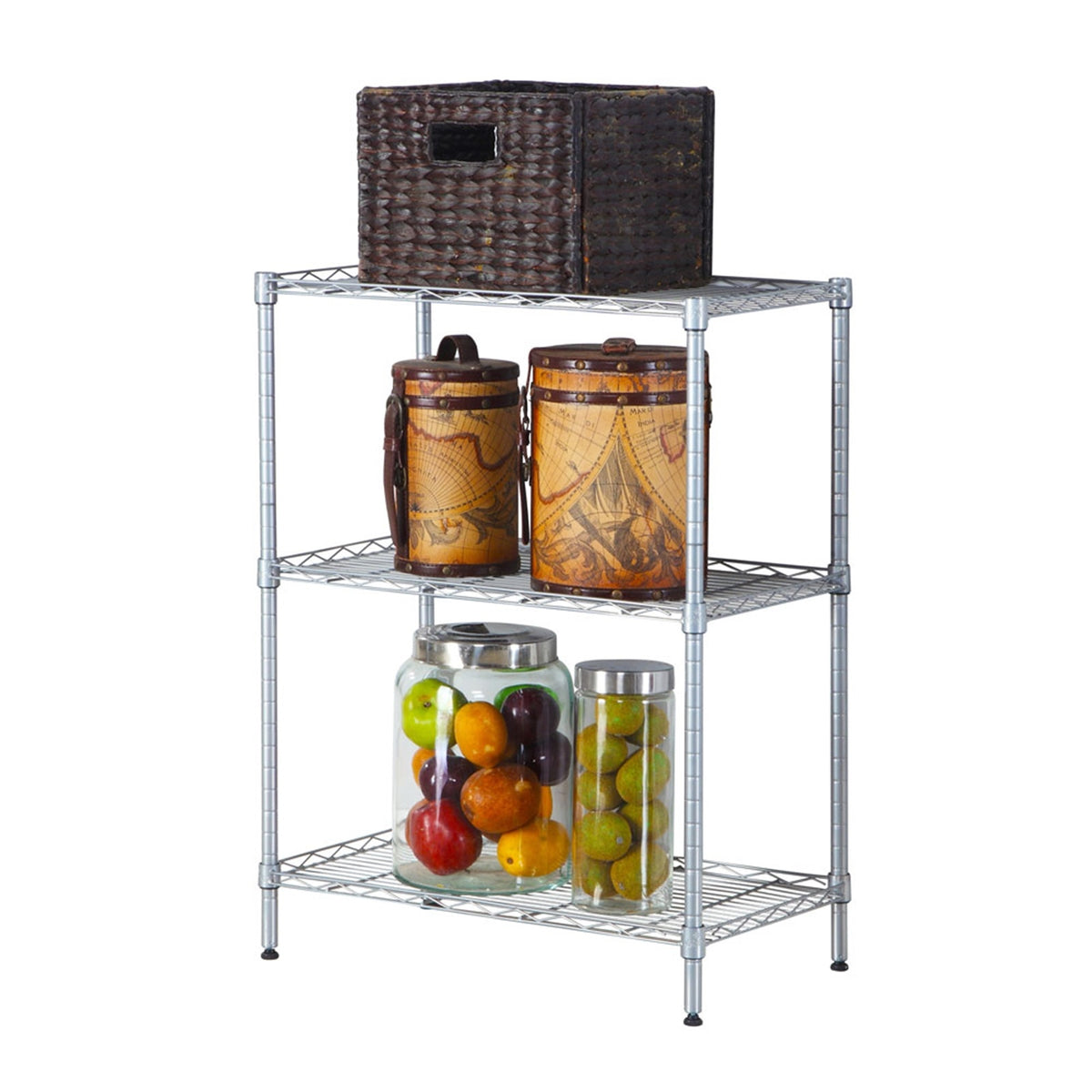 Concise 3 Layers Carbon Steel &amp; PP Storage Rack, Kitchen Storage Rack RT