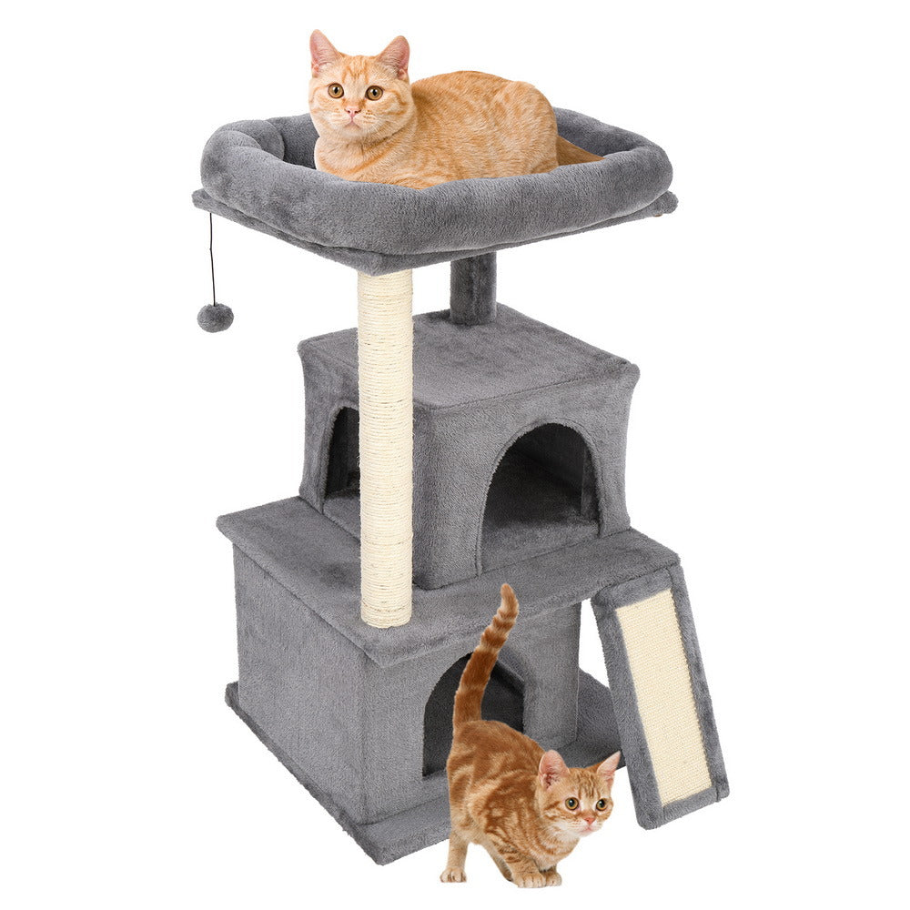 34" Cat Climb Tree Holder Cat Tower Large House Gray YF