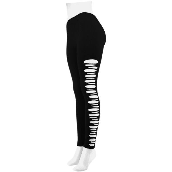 Seamless ' Ripped Footless- Black Case Pack 3