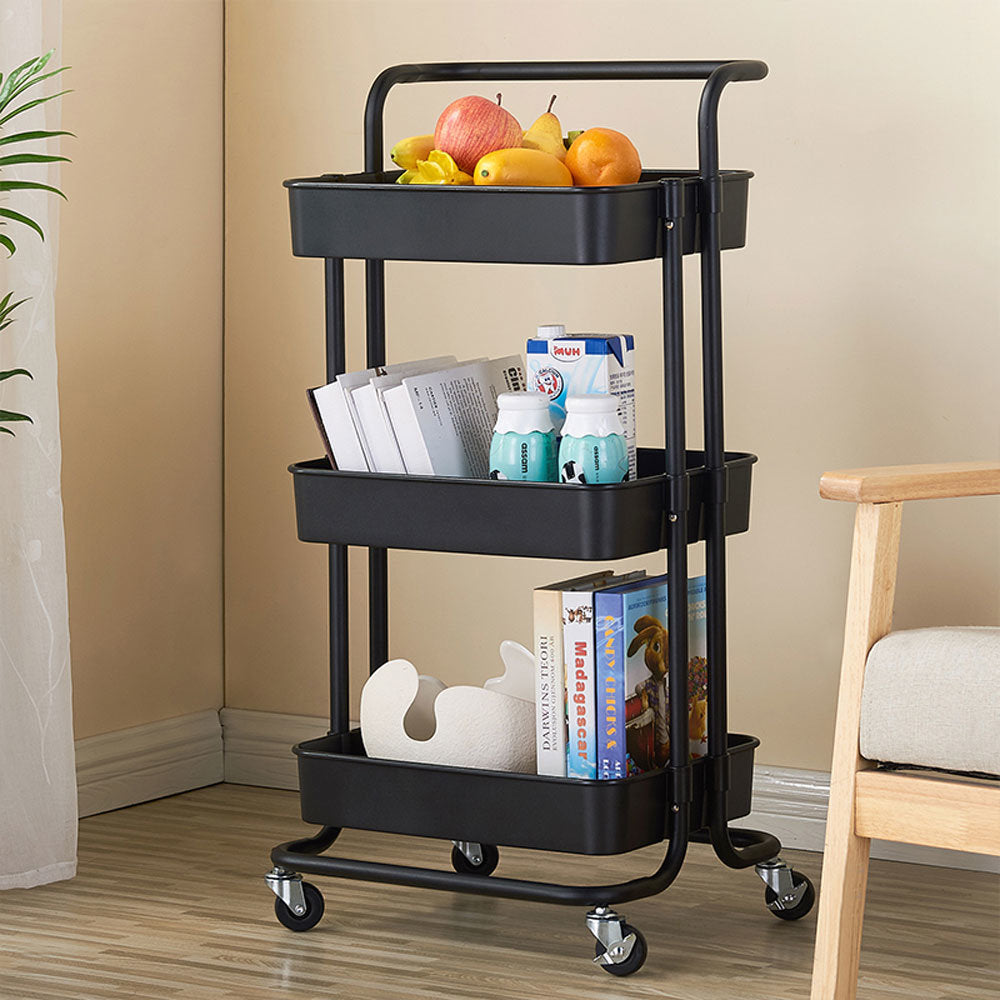 3-Tier Home Kitchen Storage Utility cart Metal&amp;ABS
