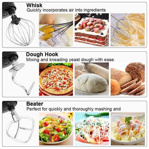 5.8QT 6 Speed Control Electric Stand Mixer with Stainless Steel Mixing Bowl