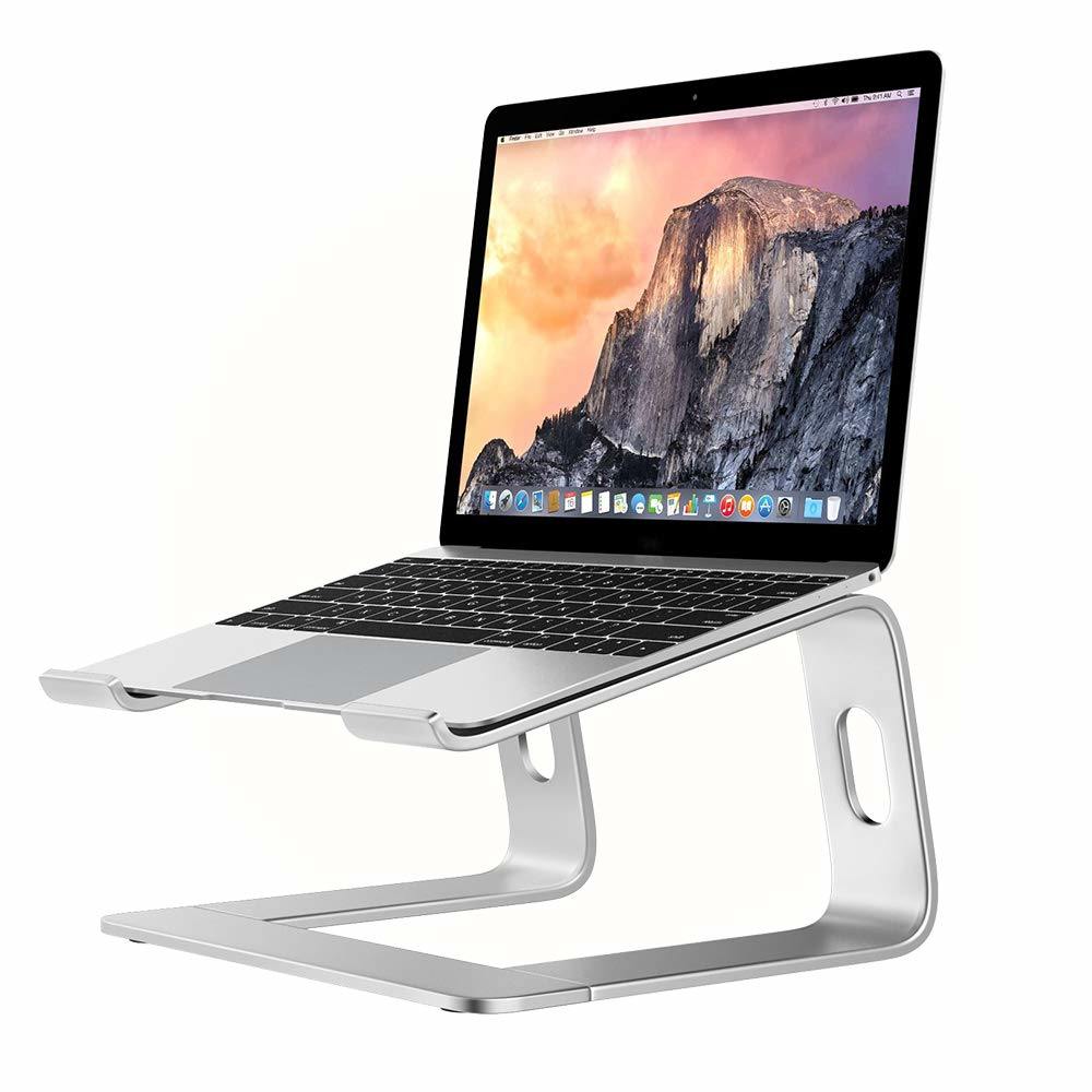 Laptop Stand for Desk Portable Tray Vertical Holder Ergonomic Mac Riser for Bed and Sofa Lap for MacBook Pro Air Netbook Tablet 10 to 17 inch -Silver