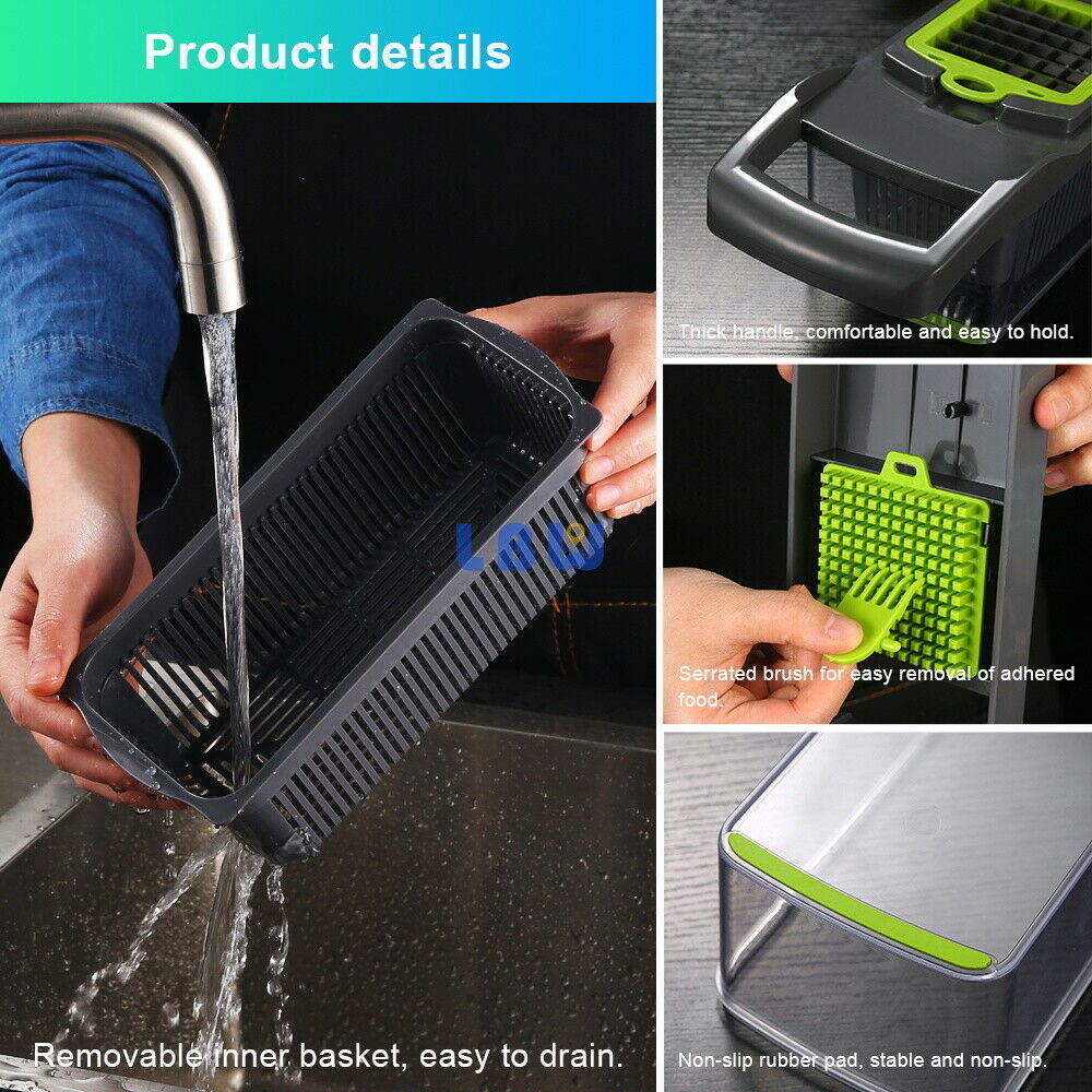 Free shipping16 sets Vegetable Slicer Chopper Food Kitchen Onion Potato Peeler Manual Multifunction for Mother's Day Gifts  YJ