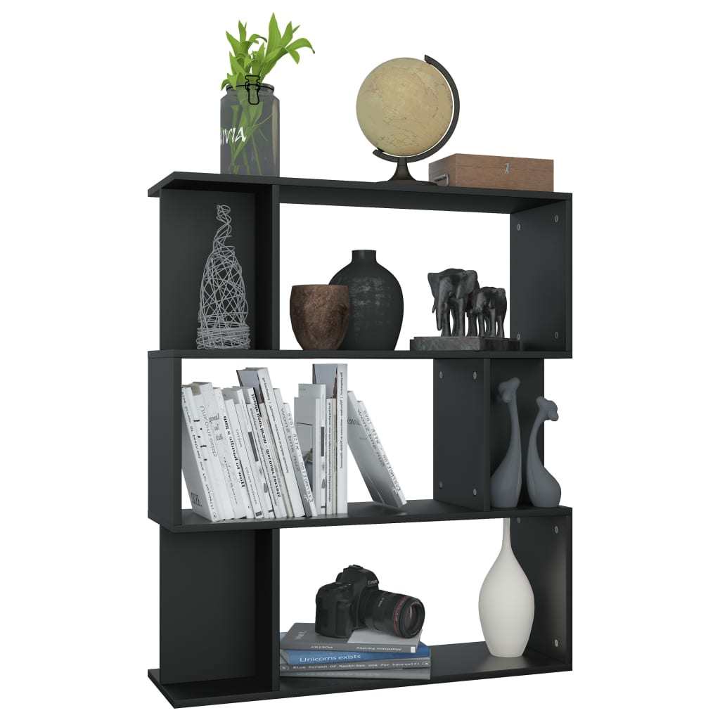 Book Cabinet/Room Divider Black 31.5"x9.4"x37.8" Chipboard