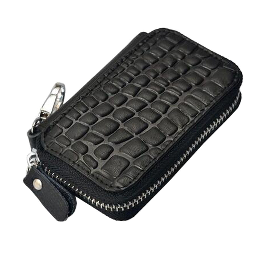 Fashion Women's Leather Car Key Chains Wallet Pouch Key Holder, Black