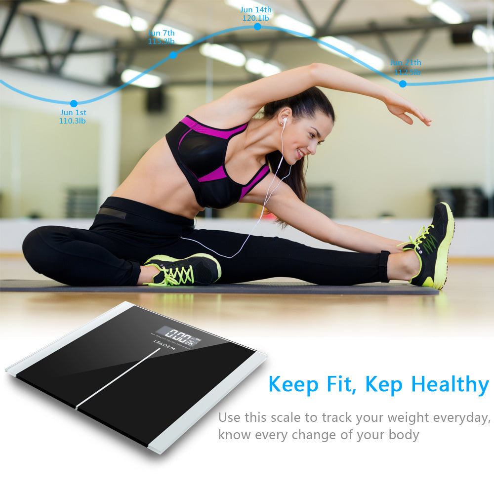 400lb/180kg Smart Digital Body Weight Scale Bathroom Fitness Backlit LCD Display