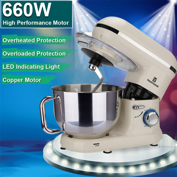 5.8QT 6 Speed Control Electric Stand Mixer with Stainless Steel Mixing Bowl