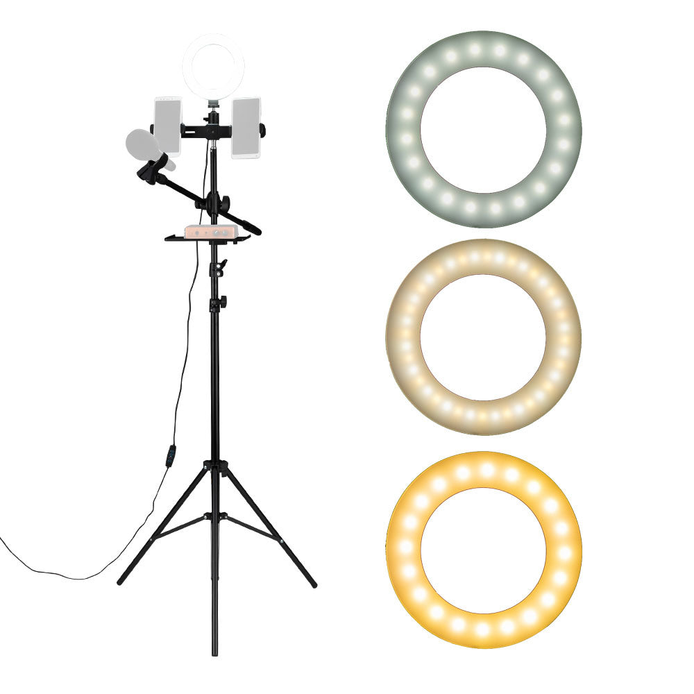 6.3" Selfie Ring Light with Tripod Stand &amp; Double Cell Phone Holder
