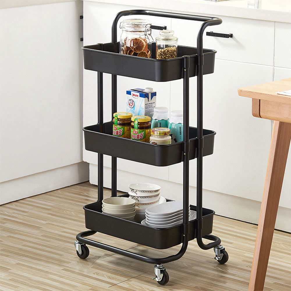 3-Tier Home Kitchen Storage Utility cart Metal&amp;ABS