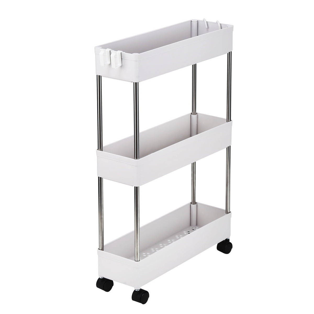 3 Tier Slim Storage Cart Mobile Shelving Unit