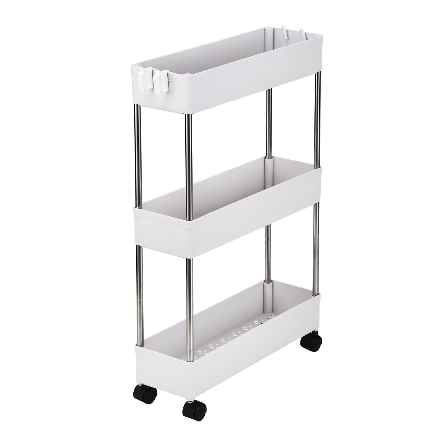3 Tier Slim Storage Cart Mobile Shelving Unit