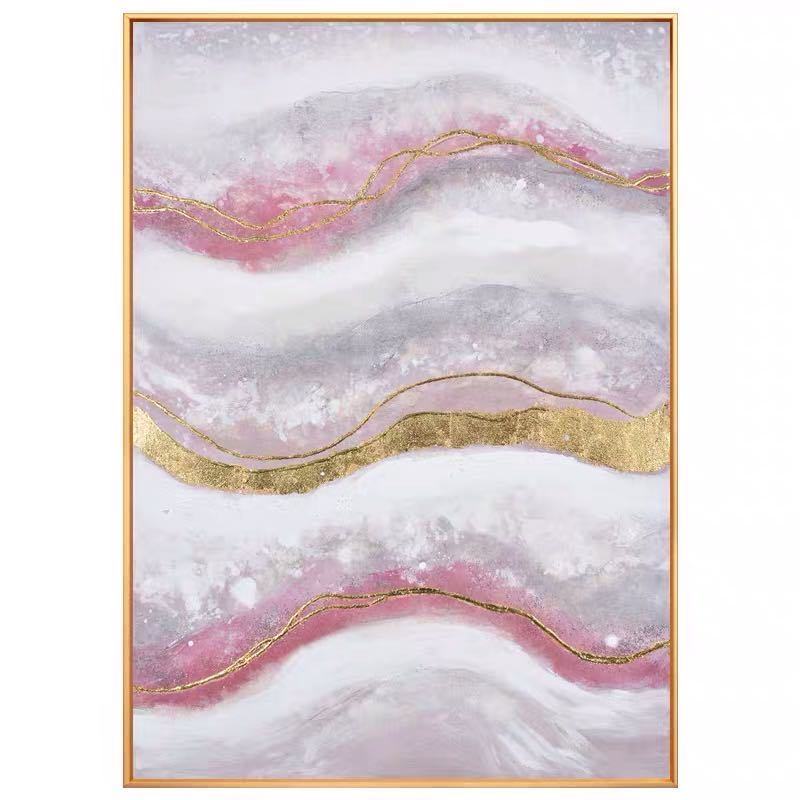 Handmade Gold Foil Abstract Oil Painting Wall Art