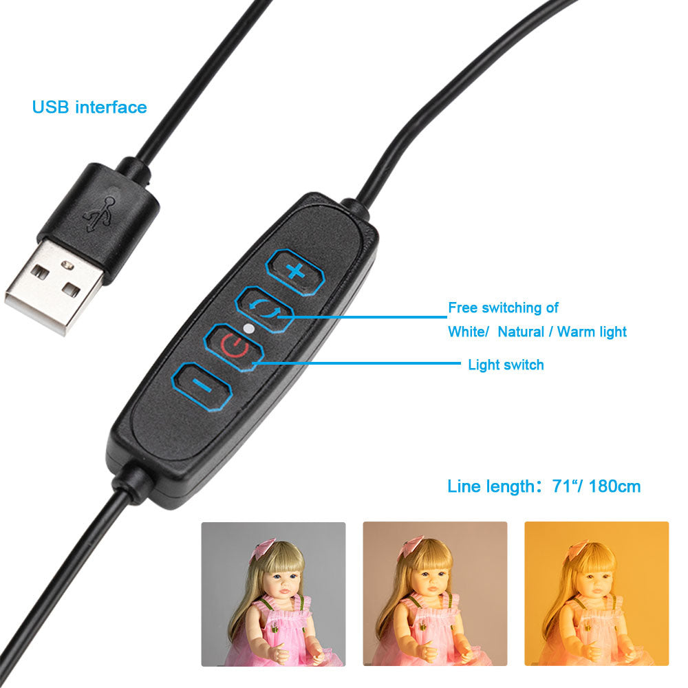 6.3" Selfie Ring Light with Tripod Stand &amp; Double Cell Phone Holder