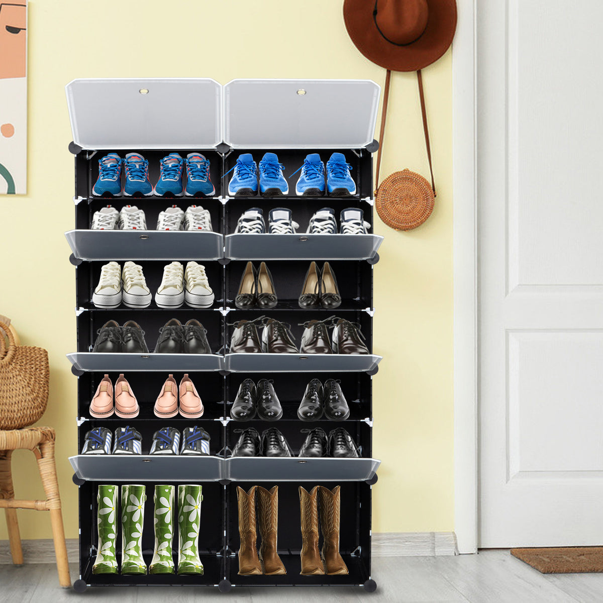 7-Tier Portable 28 Pair Shoe Rack Organizer