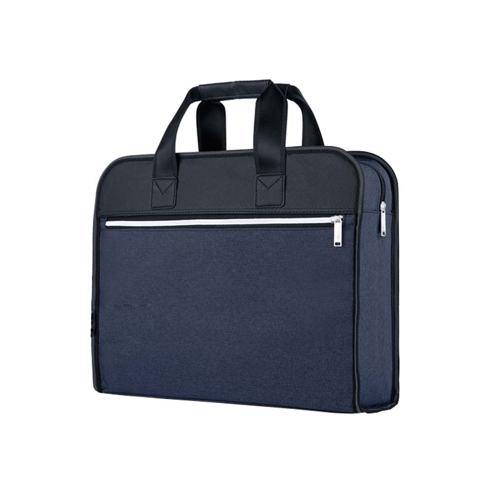 Document Bag Zippered Business Office Briefcase Meeting Handbag, BLUE