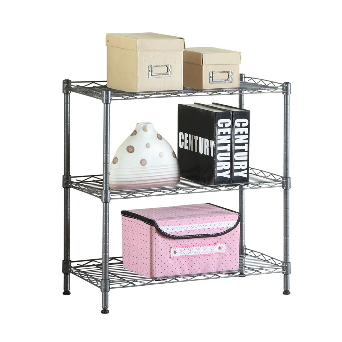 Concise 3 Layers Carbon Steel &amp; PP Storage Rack, Kitchen Storage Rack RT