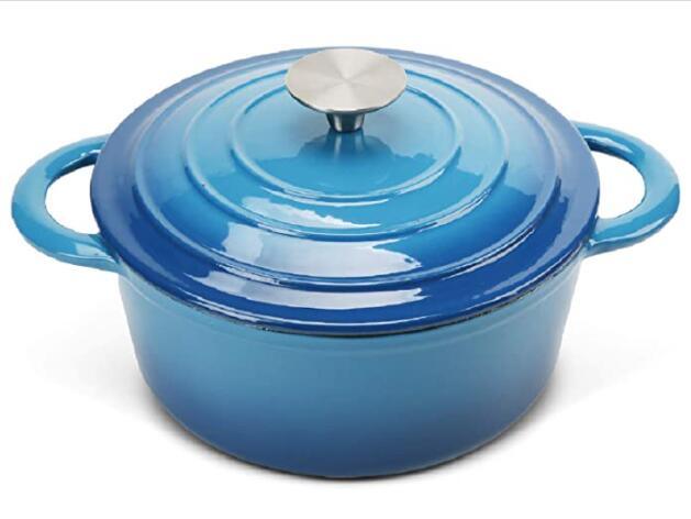 COOKWIN Enameled Cast Iron Dutch Oven with Self Basting Lid, Non-stick Enamel Coated Cookware Pot