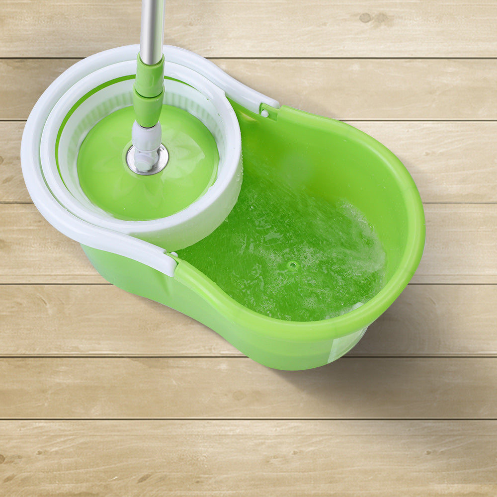 360° Spin Mop with Bucket Set Dual Heads Floor Cleaning System Home Clean Tools