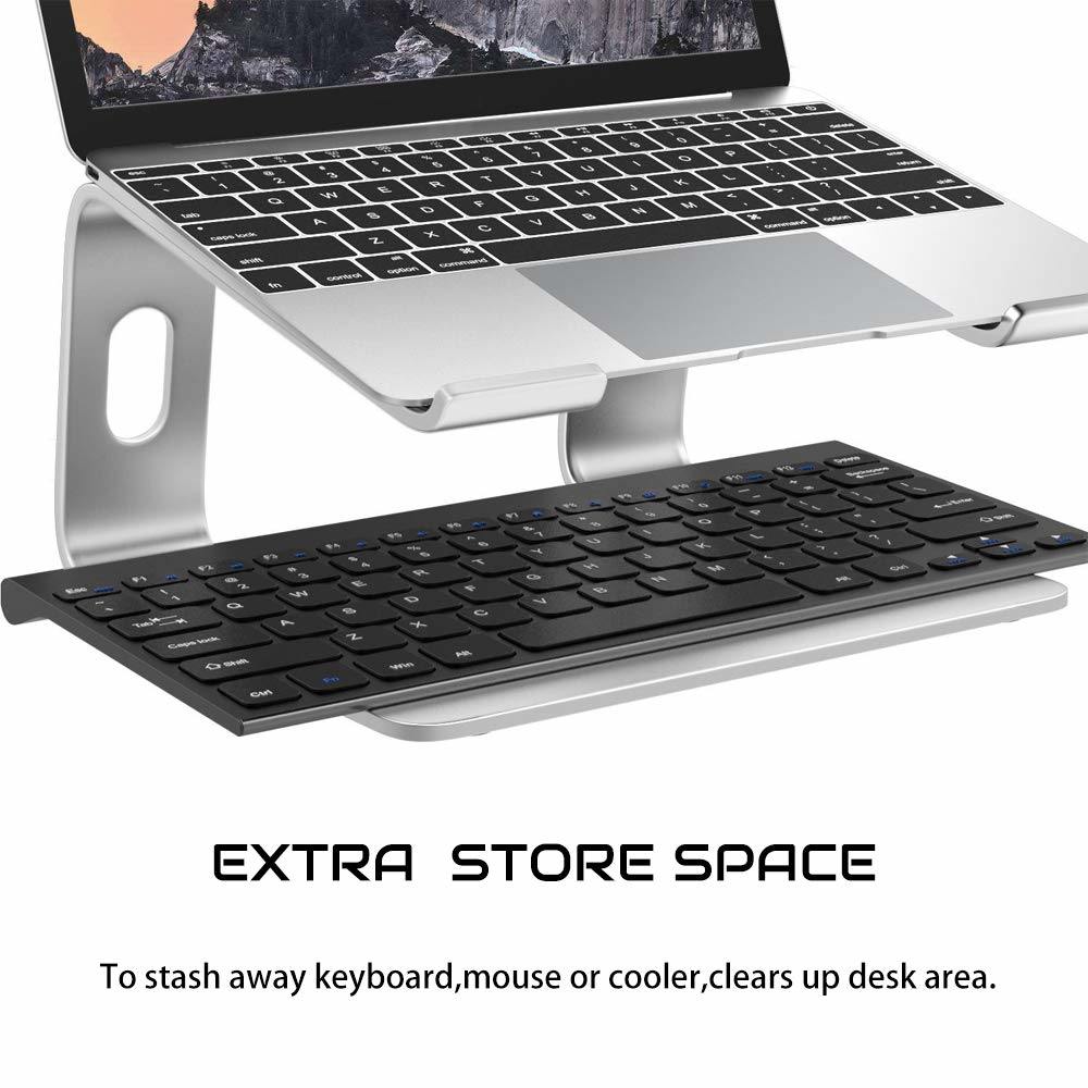 Laptop Stand for Desk Portable Tray Vertical Holder Ergonomic Mac Riser for Bed and Sofa Lap for MacBook Pro Air Netbook Tablet 10 to 17 inch -Silver