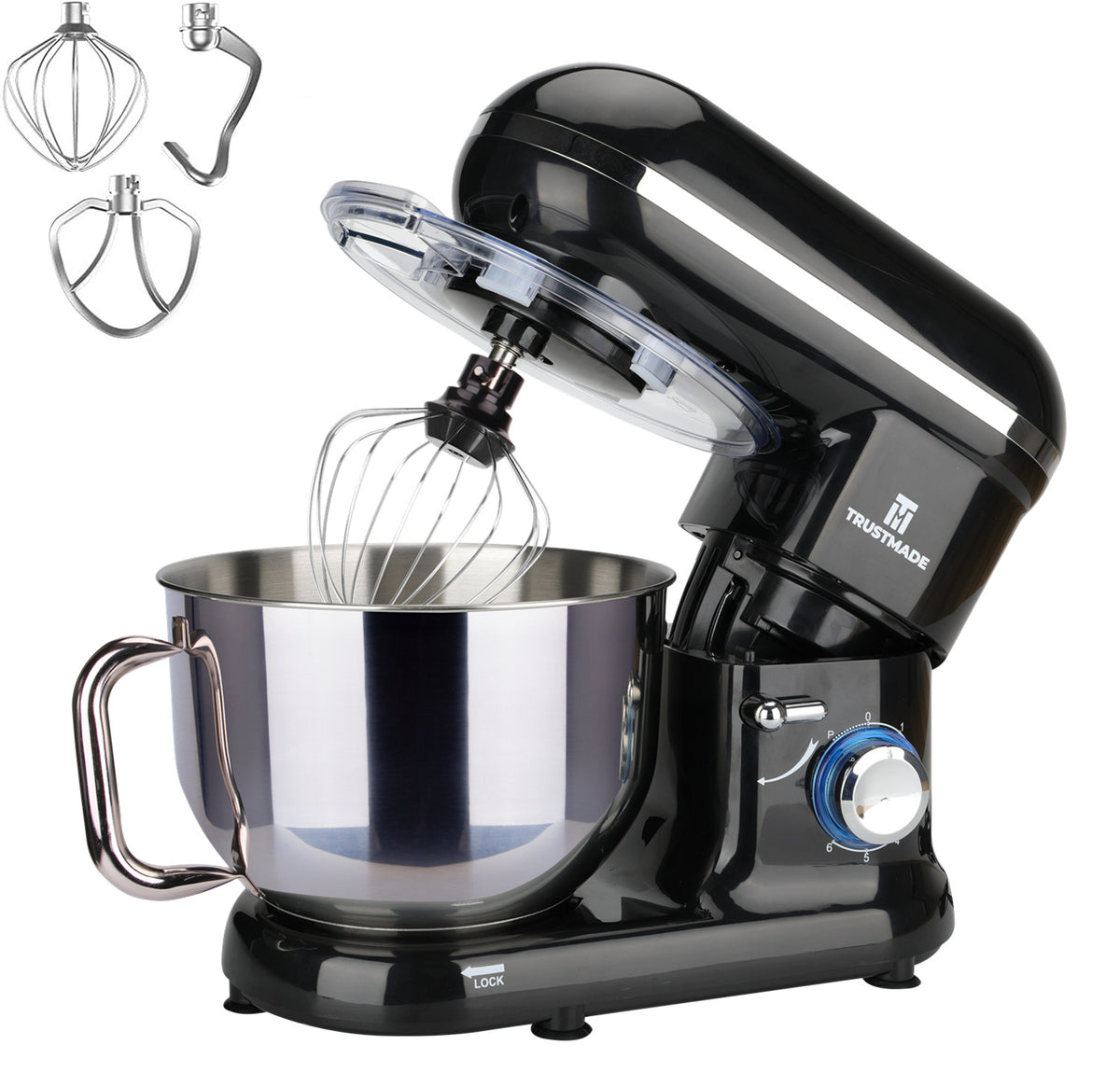 5.8QT 6 Speed Control Electric Stand Mixer with Stainless Steel Mixing Bowl
