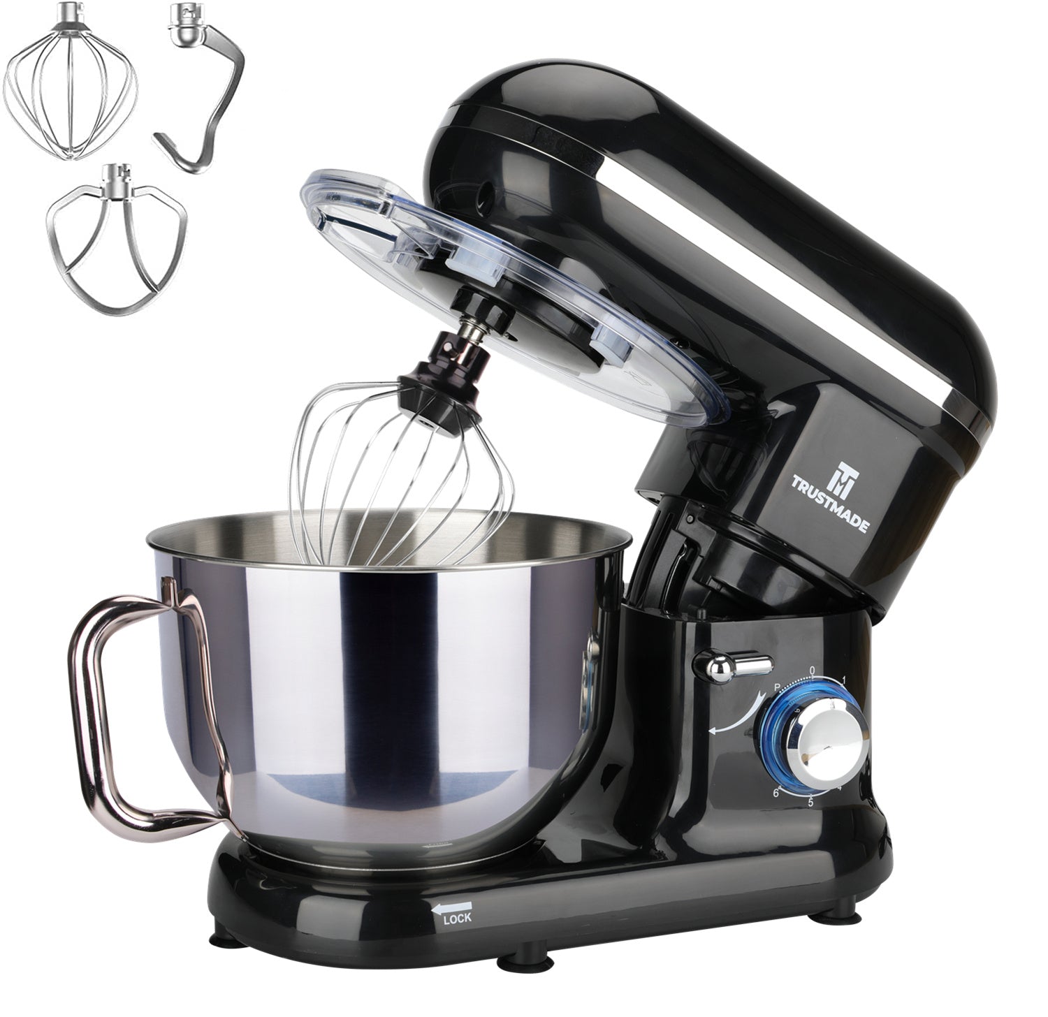5.8QT 6 Speed Control Electric Stand Mixer with Stainless Steel Mixing Bowl