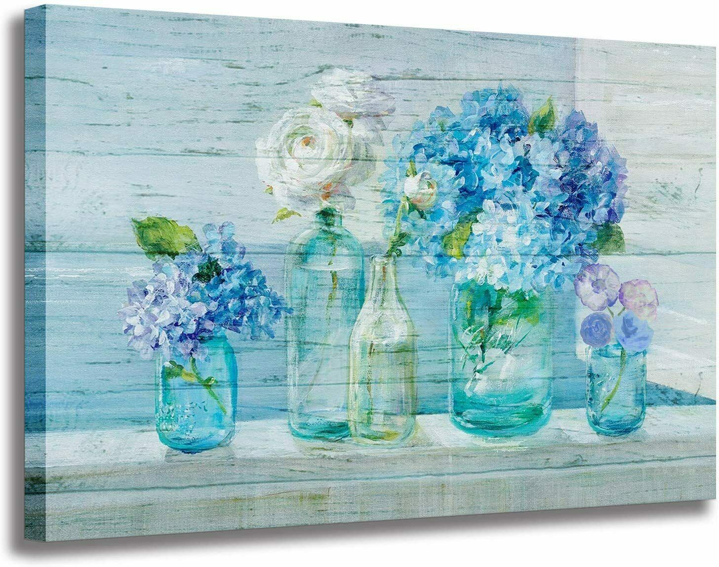 Large Wall Art Decoration Retro Flower Painting 1 Panel Canvas Wall Art for Bedroom / Bathroom / Living Room