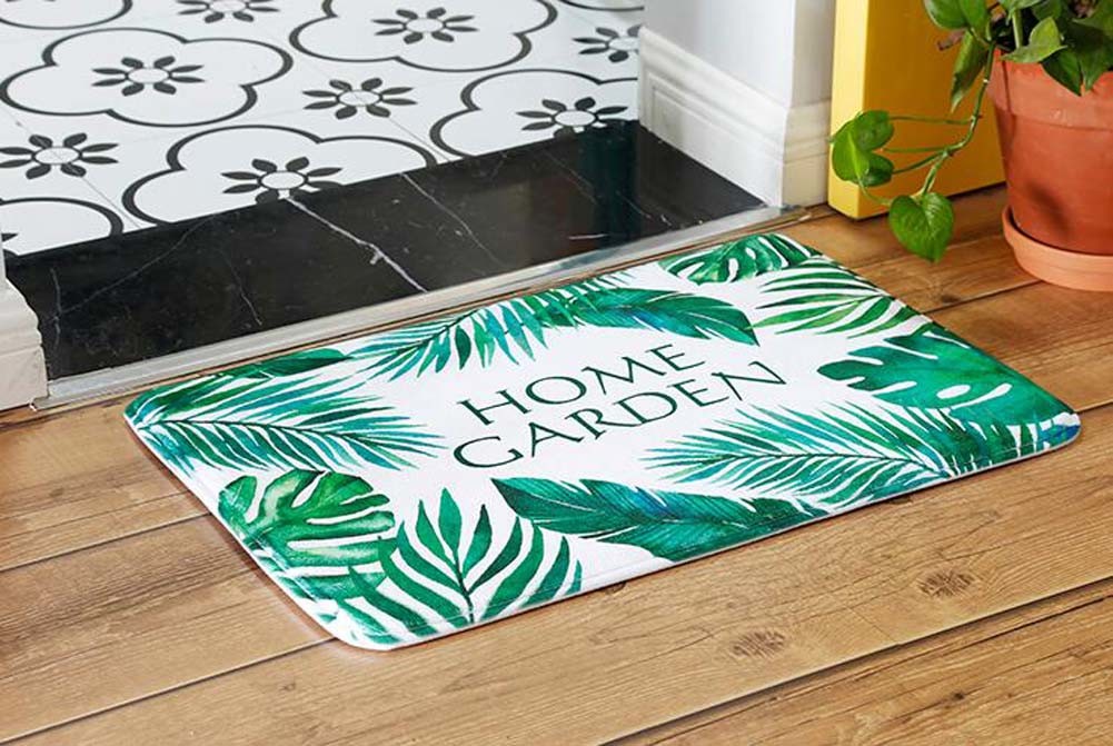 Plant Pattern Door Mat Kitchen Bedroom Mat, Home