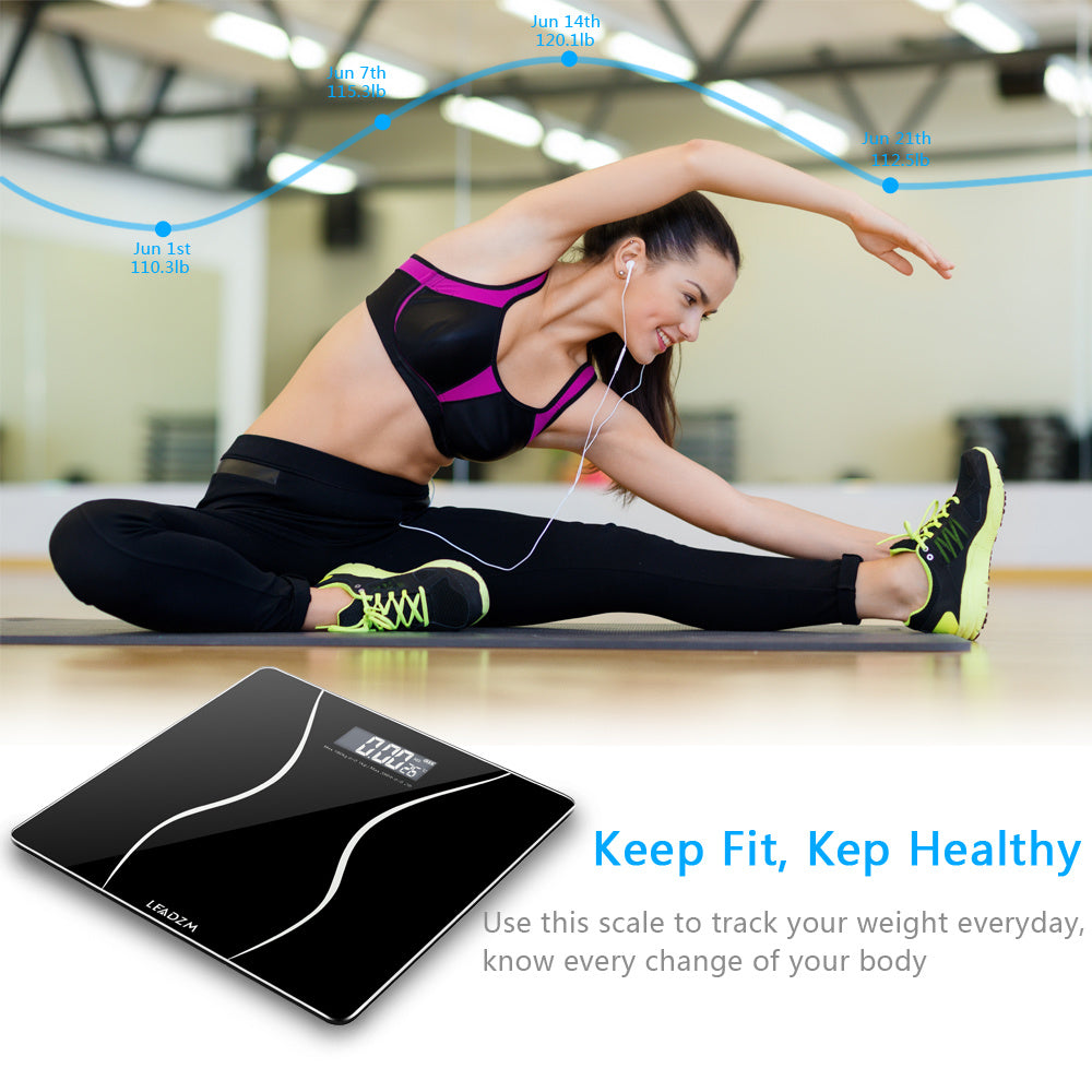 Digital Electronic LCD Personal Glass Bathroom Body Weight Weighing Scale 396 LB