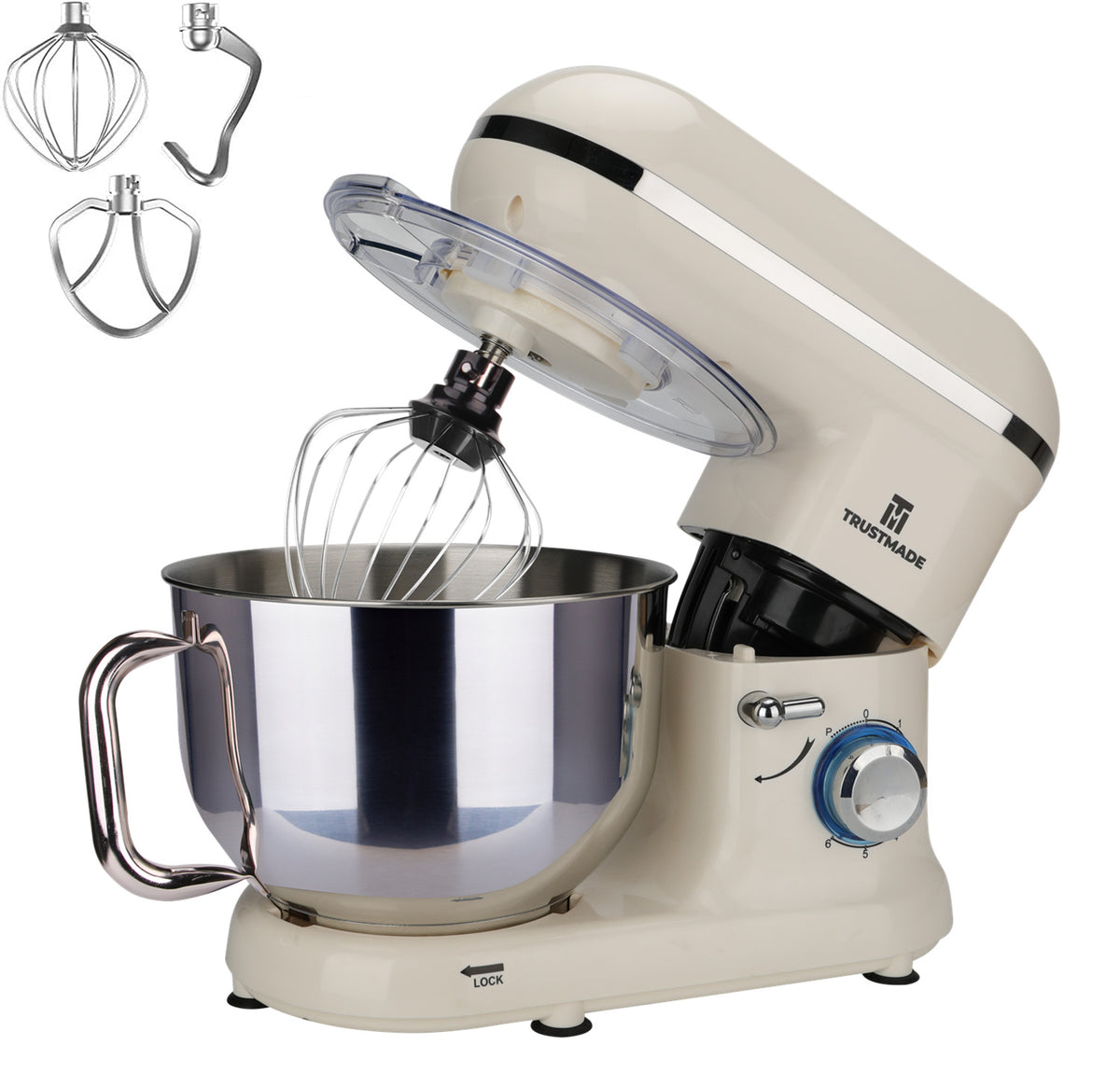 5.8QT 6 Speed Control Electric Stand Mixer with Stainless Steel Mixing Bowl