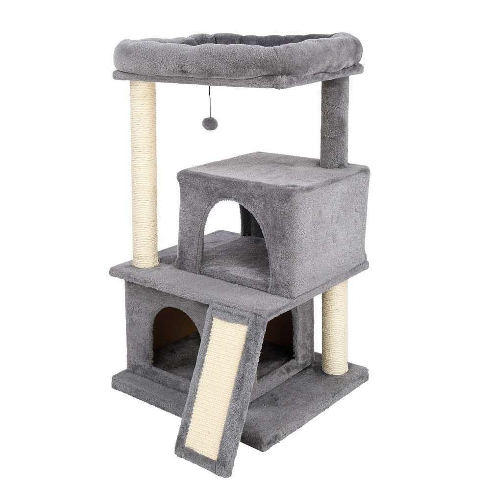 34" Cat Climb Tree Holder Cat Tower Large House Gray YF