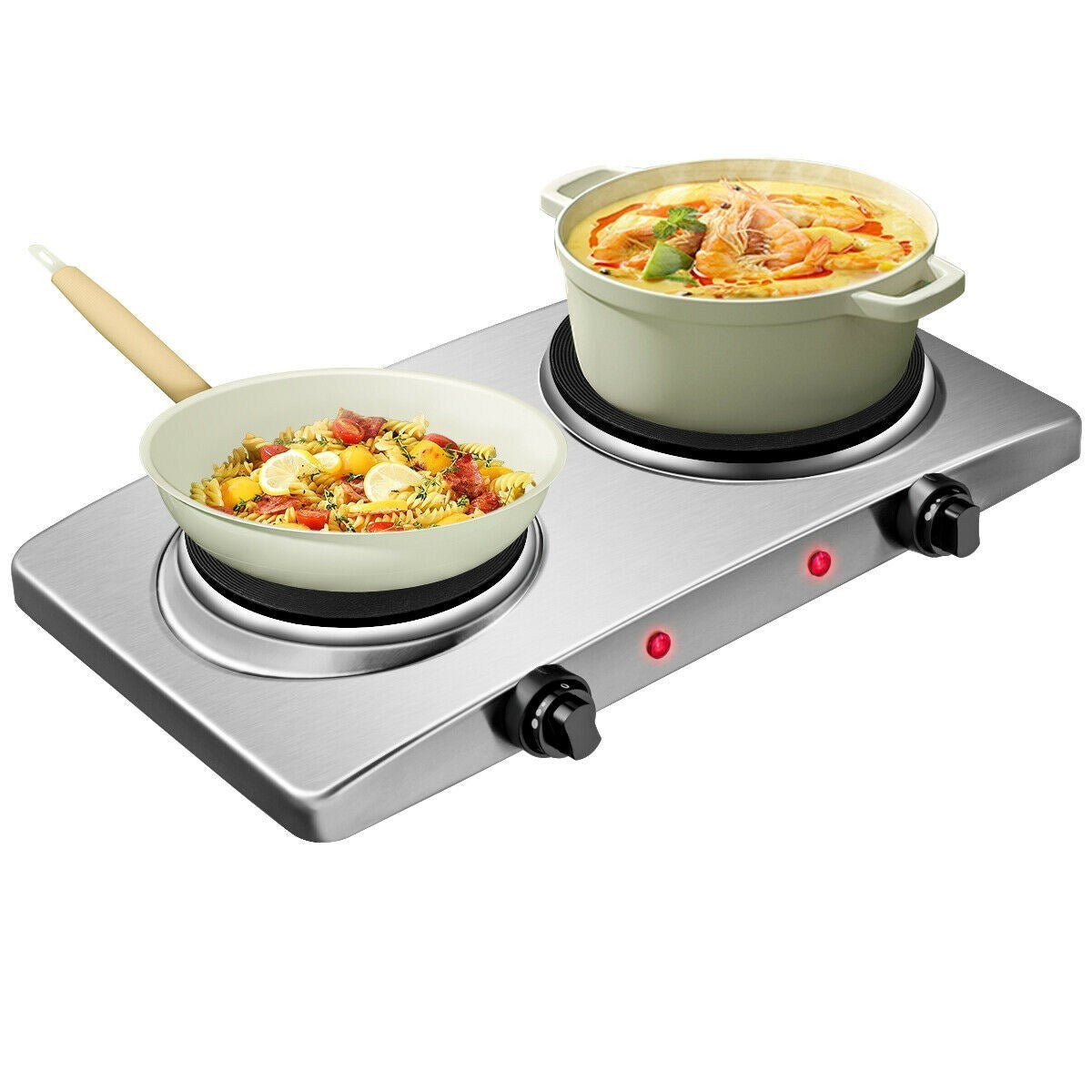 Double Hot Plate Electric Countertop Burner