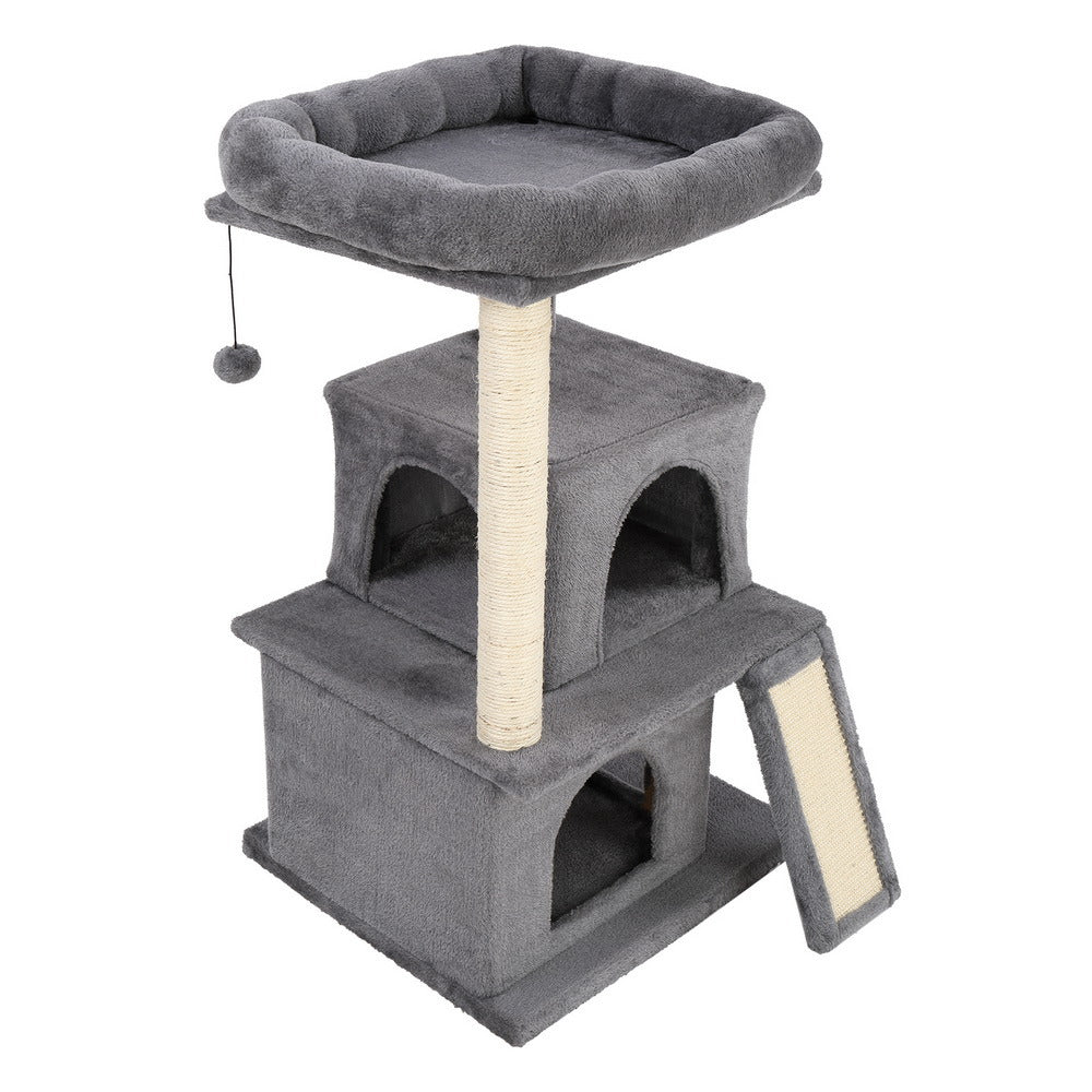 34" Cat Climb Tree Holder Cat Tower Large House Gray YF