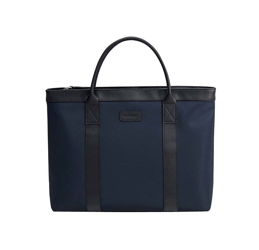 Portable Nylon Briefcase Document Bag Tote Bag Fashion Business Bag, Dark Blue
