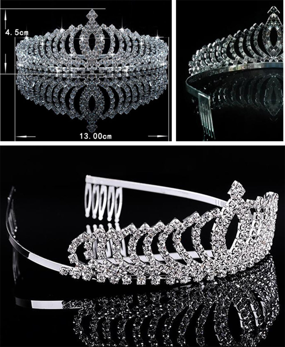 Rhinestone Imperial Crown Beautiful Hair Accessory Crown for Girls Accessory For parties #26