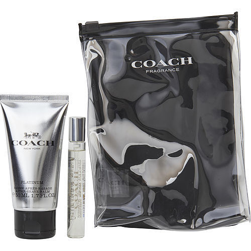 COACH PLATINUM by Coach EAU DE PARFUM SPRAY .25 OZ MINI & AFTERSHAVE BALM 1.7 OZ & POUCH